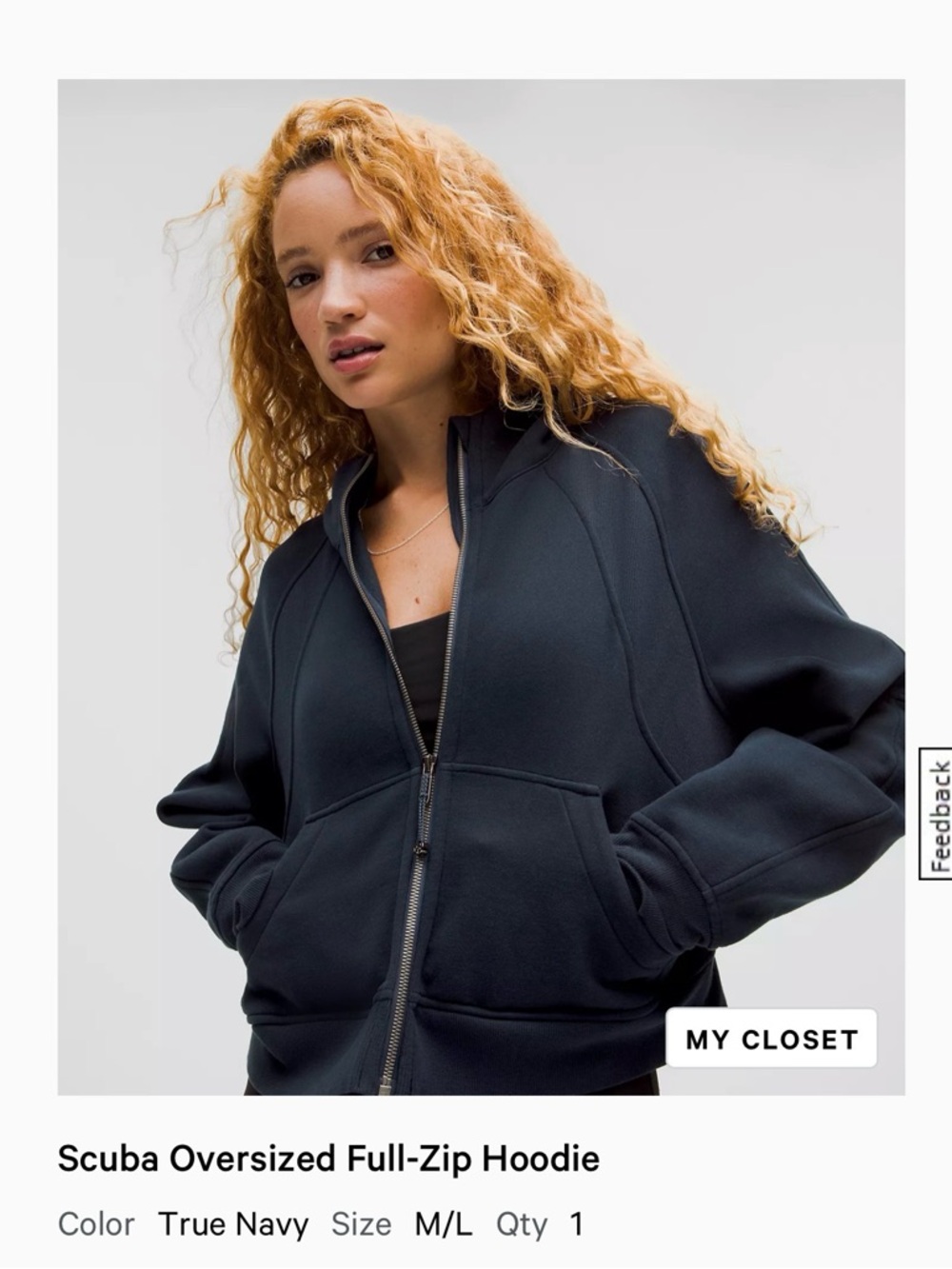 Lululemon full zip  scuba